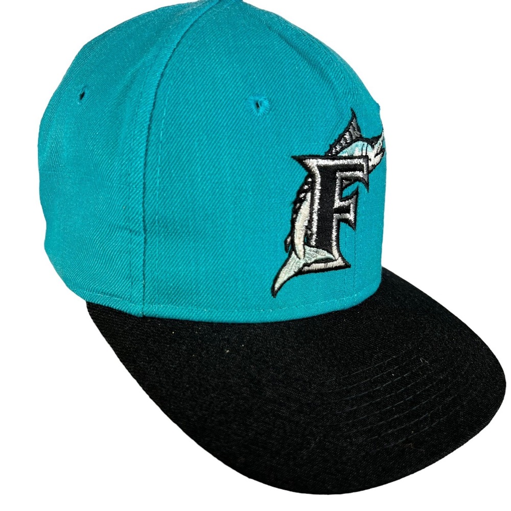 Florida Marlins Sports Specialties Plain Logo Vintage Snapback Hat Black Brim